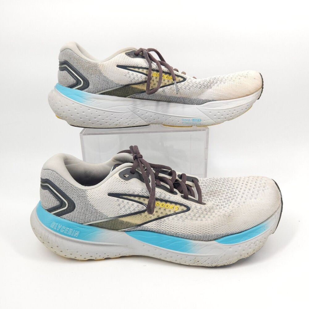 Brooks Glycerin 21 Shoes Men Size 13 D Gray Blue Athletic Running
